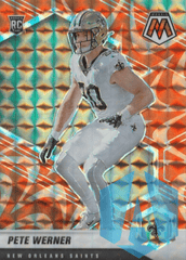 2021 Panini Mosaic Reactive Orange Prizm #367 Pete Werner Rookie RC Saints